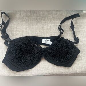 Felina Black Floral Lace Bra Size 36A